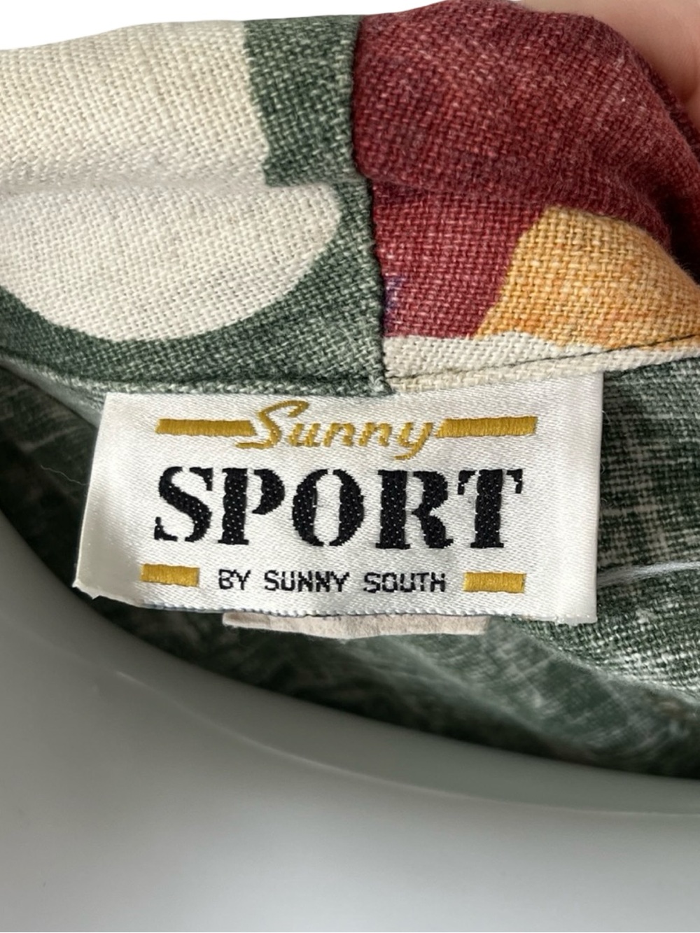 Vintage Sunny Sport Coat Artsy Art to Wear Cotton Flax Colorful Womens Size 10 - Picture 7 of 10